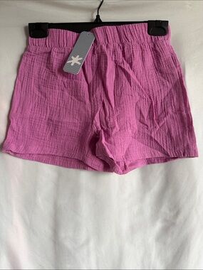 Splendid Pink Textured Elastic-Waist Kids Shorts